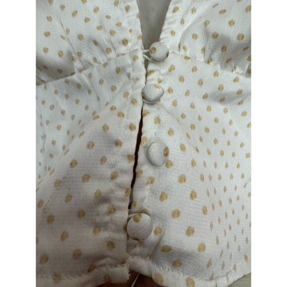 1.State Womens Bon Voyage Satin Polka Dot V-Back Blouse Top BHFO 3536 SIZE M - Picture 4 of 7